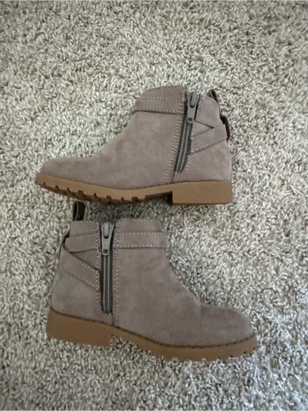 Girls Ankle Boots Bundle Size 9 Fall booties Old Navy Black & Taupe Suede